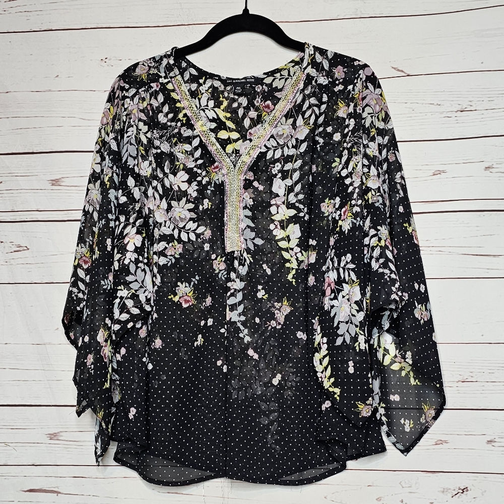 Zac & Rachel Floral Black Blouse